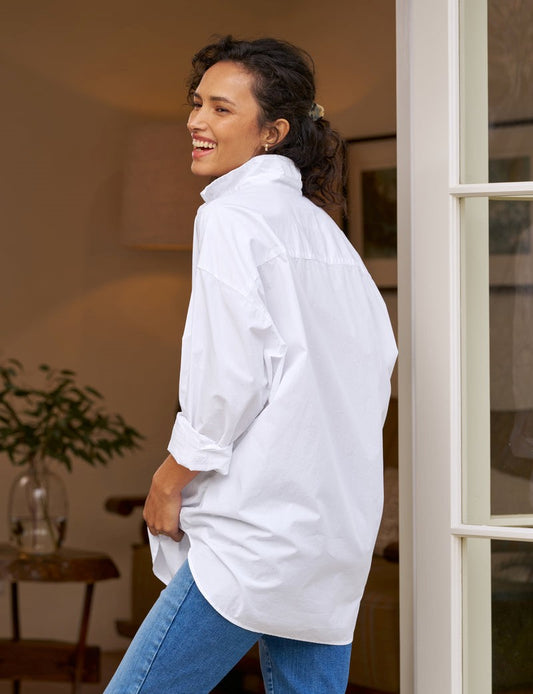 White Oversized Button-Down Shirt